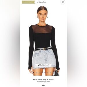 Michael Lauren Oslo Mesh Long-Sleeve Top